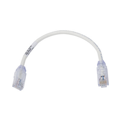 PANDUIT - UTP28X8IN - Cable de Parcheo UTP Cat6A Diámetro Reducido (28 AWG) CM/LSZH Color Blanco Mate 8in (20.3cm)