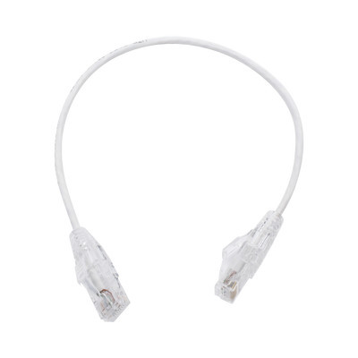 LINKEDPRO - LP-UT6-030-WH28 - Cable de Parcheo Slim UTP Cat6 - 30 cm Blanco Diámetro Reducido (28 AWG)