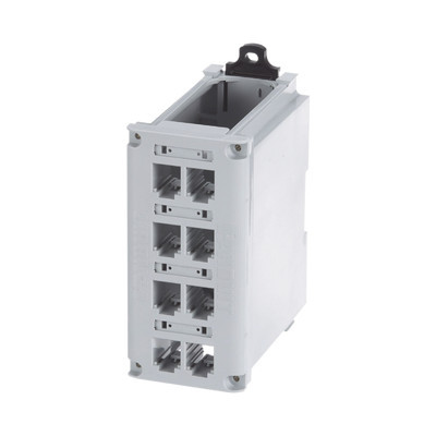 PANDUIT - CDPP8RG-S - Panel de Parcheo Modular para Cobre Blindado de Instalación en Riel DIN Estándar de 35mm 8 Puertos Mini-Com Color Gris