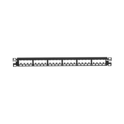 PANDUIT - CP24BLY - Panel de Parcheo Modular Mini-Com (Sin Conectores) Plano Totalmente Blindado de 24 puertos 1UR