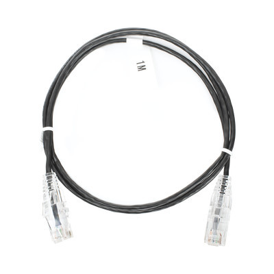 LINKEDPRO - LP-UT6-100-BK-28 - Cable de Parcheo Slim UTP Cat6 - 1 metro Negro Diámetro Reducido (28 AWG)