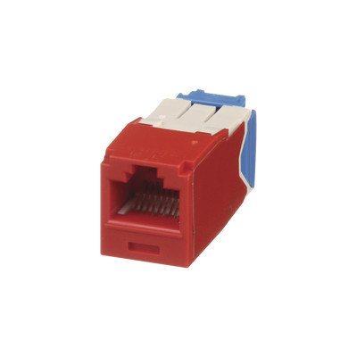 PANDUIT - CJ6X88TGRD - Conector Jack RJ45 Estilo TG Mini-Com Categoría 6A de 8 posiciones y 8 cables Color Rojo