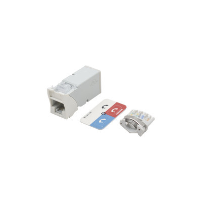 SIEMON - Z6A-02B - Jack Z-MAX Cat6A UTP Montaje híbrido en Placa de Pared (Plano y Angulado) Color Blanco Versión Bulk (Sin Empaque Individual)