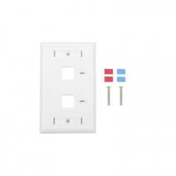 LINKEDPRO - LP-FP-22 - Placa de pared de 2 puertos Keystone con espacio para etiqueta Color Blanco