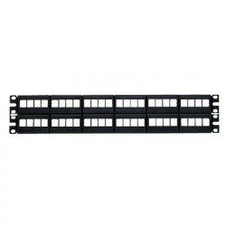 PANDUIT - NKFP48Y - Panel de Parcheo Modular Keystone (Sin Conectores) de 48 Puertos Identificación con Etiqueta Adhesiva 2UR