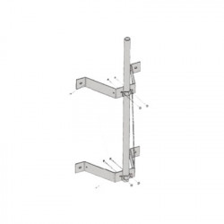 ROHN WM212 Montaje doble de pared con mastil de 2-3/8" x 0.154" x 6 (1.8 m).
