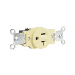 SURTEK SYS-136402 Contacto sencillo aterrizado mixto tapa marfil base negra 20A 127V