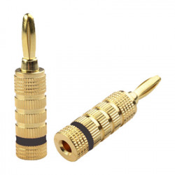 EPCOM PROAUDIO EP-BSCB Conector Banana Tipo Tornillo para Bocinas Instalaciones Profesionales de Audio Chapado en Oro Color Negro
