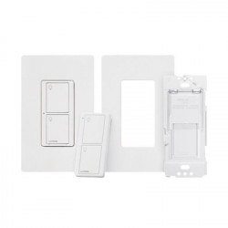 LUTRON ELECTRONICS - PPKG1WSWH - Kit Apagador base para empotrar en pared el control remoto PICO tapa ideal para el control de iluminación integrable al HUB de Caseta y su App