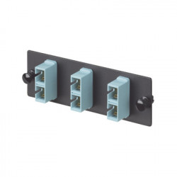PANDUIT - FAP3WAQDSCZ - Placa Acopladora de Fibra Optica FAP Con 3 Conectores SC Duplex (6 Fibras) Para Fibra Multimodo OM3/OM4 Color Aqua