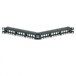 PANDUIT - NKPPA24FMY - Panel de Parcheo Modular Keystone (Sin Conectores) Angulado de 24 Puertos 1UR