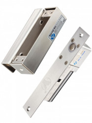 YLI YLE0880001 YLI YB300PACK - Paquete de cerradura de perno para control de acceso de puertas con retardo configurable de 3 6 y 9 segundos incluye soporte de instalacion modelo YM600/ Voltaje dual 12 o 24 VDC