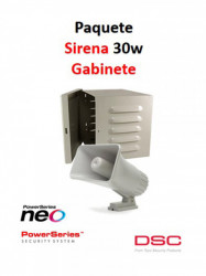 DSC DSC1190011 DSC S30WGPAQ - Paquete Sirena Exterior 30W con Gabinete