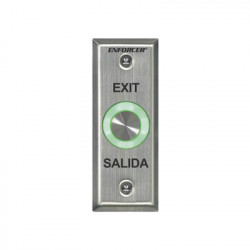 ENFORCER SECOLARM SD6176SS1Q Boton de salida con aro iluminado color verde y rojo / IP65 / Buzzer / funcion toggle (enclavado) / Funcion temporizado / dos salidas de contacto NC/NO/ placa de acero inoxidable