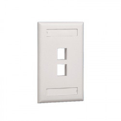 PANDUIT - NK2FEIY - Placa de Pared Vertical Salida Para 2 Puertos Keystone Con Espacios Para Etiquetas Color Marfil