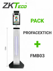 ZKTECO ProfaceXFMB Pack - Terminal de Control de Acceso y Asistencia Facial y Palma con Medición de Temperatura y Detección de Cubrebocas / 30 000 Rostros / 5 000 Palmas / Incluye Pedestal FMB03 de Altura de 83.2 cm / #MTD / #BuenFinDeMes