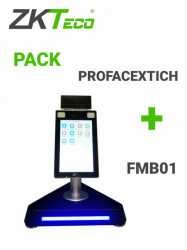 ZKTECO ZKT0810050 ZKTECO ProfaceXFMB01 Pack - Terminal de Control de Acceso y Asistencia Facial y Palma con Medicion de Temperatura y Deteccion de Cubrebocas / 30 000 Rostros / 5 000 Palmas / Incluye Pedestal de Escritorio FMB01 / MTD /