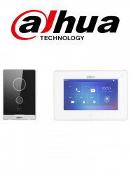 DAHUA DHT2220024 DAHUA KITW01 - Kit de Video portero IP WiFi Frente de Calle Monitor / Pantalla LCD Touch de 7"/ Camara 2MP / Ranura SD 64GB/ IP65/ Soporta 8 Sensores de Alarma. LoNuevo BuenFinDeMes