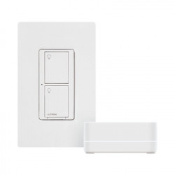 LUTRON ELECTRONICS - PBDGPKG1WS - Kit de interruptor inteligente HUB interruptor y placa. Compatible con Alexa y GoogleHome.