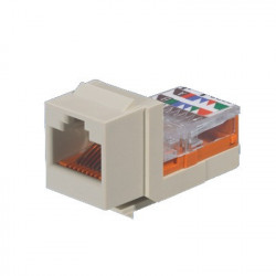 PANDUIT - NK5E88MIWY - Conector Jack Estilo Leadframe Tipo Keystone Categoría 5e de 8 posiciones y 8 cables Color Blanco mate