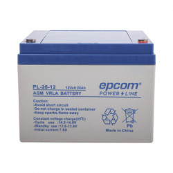 EPCOM POWERLINE - PL-26-12 - Batería con Tecnología AGM/VRLA 26 Ah. 12 Vcd