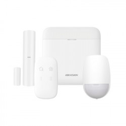 HIKVISION DS-PWA48-K (AX PRO) KIT de Alarma AX PRO / Incluye: 1 Hub / 1 Sensor PIR / 1 Contacto Magnetico / 1 Control Remoto / WiFi / Compatible con Hik-Connect P2P