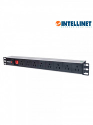 INTELLINET ITL2330002 INTELLINET 713993- Barra PDU / 8 cont. Gab/Rack 19"/ 1U/ Contra sobrecarga / On/Off
