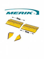 MERIK MER151029 MERIK 12300PY6P - Paquete de picos poncha llantas LIFTMASTER / Montaje superficial / 2 Tramos de 91cm cada uno / Color amarillo / Incluye par de biseles laterales BuenFinDeMes