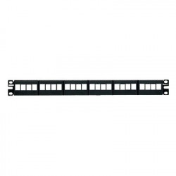 PANDUIT - NKFP24Y - Panel de Parcheo Modular Keystone (Sin Conectores) de 24 Puertos Identificación con Etiqueta Adhesiva 1UR