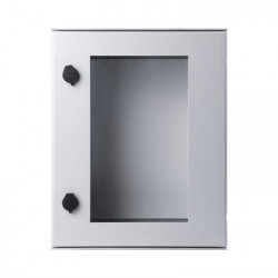 PRECISION PST-4050-20PT Gabinete de Poliester IP65 Puerta Transparente Uso en Intemperie (400 x 500 x 200 mm) con Placa Trasera Interior (Incluye Chapa y Llave).