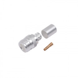 RF INDUSTRIES LTD - RFN-1028-SI - Conector N Hembra de Anillo Plegable para Cables 9913 8214 LMR-400 RG8/U-SYS RFLASH-1113 Plata/ Oro/ Teflón.