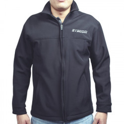 Syscom - CHAMSYSHNXS - Elegante Chamarra para Caballero Color Negro Fabricada en Poliéster Dry Fit Impermeable