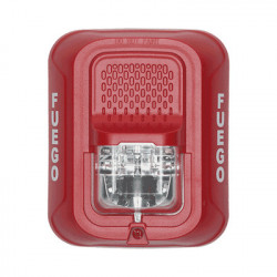 SYSTEM SENSOR SRL-SP Lampara Estroboscopica para Montaje en Pared Color Rojo Nivel de Candelas Seleccionable Nuevo Diseno Moderno y Elegante y Menor Consumo de Corriente