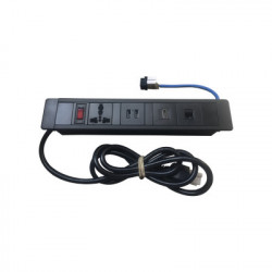 THORSMAN - THMC-HUB - Hub para escritorio color negro con 1 Puerto HDMI Hembra-Hembra 1 Conector RJ45 Cat6 2 Puertos USB 5V DC /2 A y 1 Contacto eléctrico universal