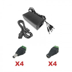 EPCOM POWERLINE K2-PS12DC4C Kit con fuente EPCOM con salida de 12 Vcd a 5 Amper con 4 salidas / Incluye conectores JR52