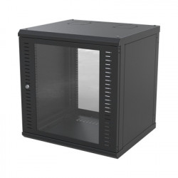 LINKEDPRO - SR-1912-GFP - Gabinete para Montaje en Pared Puerta de Cristal Templado Cuerpo Fijo con Rack 19" de 12 Unidades