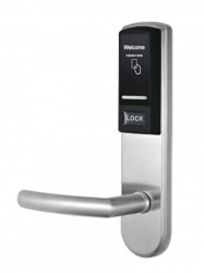 ZKTECO ZTL062002 ZKTECO LH3000L - Cerradura Izquierda para Hotel / Mifare 13.56 Mhz / 40 - 55 mm Grosor / 2 Pestillos / Acero Inoxidable / 224 Eventos