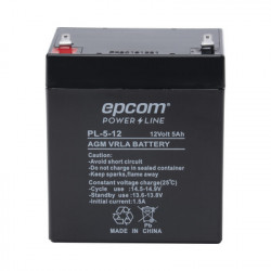 EPCOM POWERLINE PL512 Bateria con Tecnologia AGM/VR 12 Vcd ; 5 Ah para aplicaciones en sistemas de respaldo