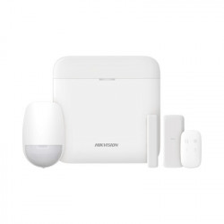 HIKVISION DS-PWA48-KSLIM (AX PRO) KIT de Alarma AX PRO / Incluye: 1 Hub / 1 Sensor PIR / 1 Contacto Magnetico slim / 1 Control Remoto / WiFi / Compatible con Hik-Connect P2P