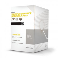 LINKEDPRO - EP-CAT-5E-V2P - Bobina 305m Cat5e CCA + 2 Cables de Alimentación para Cámaras de Videovigilancia Instalación en Exterior uso Industrial para Climas Extremos