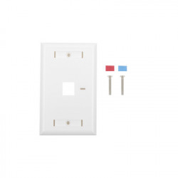 LINKEDPRO - LP-FP-21 - Placa de pared de 1 puerto Keystone con espacio para etiqueta Color Blanco