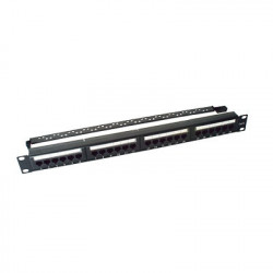 LINKEDPRO - LP-PP-607 - Panel de parcheo de impacto (110) UTP de 24 puertos Cat6 19in con barra para organizar cable
