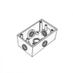 RAWELT RR-2748 Caja Condulet FS de 1" ( 25.4 mm) con cinco bocas a prueba de intemperie.