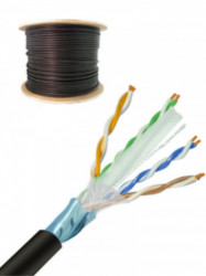 SAXXON SXN1570006 SAXXON OFTPCAT6COPEXT- Cable blindado FTP 100% cobre de 305M/ Categoria 6/ Exterior/ Color negro/ Para aplicaciones CCTV y redes/