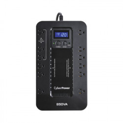 CYBERPOWER EC850LCD UPS de 850 VA/510 W Topologia Standby con Modo Ahorrador ECO Entrada 120 Vca NEMA 5-15P Con 12 Tomas NEMA 5-15R