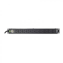 LINKEDPRO - HTCM-1U-10C - Tomacorriente Horizontal (PDU) de 10 Contactos (NEMA 5-15R) Rack 19" 1UR. Voltaje Entrada/Salida: 120Vca/15A