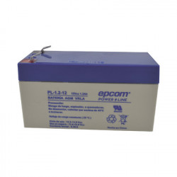 EPCOM POWERLINE PL-1.2-12 Bateria con Tecnologia AGM / VRLA 1.2 Ah. Para uso en aplicaciones de sistemas de seguridad electronica con respaldo. Dimensiones : 97 x 43 x 58 mm