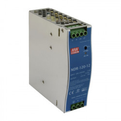 MEANWELL NDR-120-12 Fuente de poder industrial de 120 W salida 12 VCD entrada 90264 VCA para montaje en riel DIN