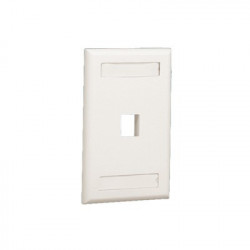 PANDUIT - NK1FWHY - Placa de Pared Vertical Salida Para 1 Puerto Keystone Con Espacios Para Etiquetas Color Blanco