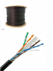 SAXXON OUTPCAT6GCOPEXT- Cable UTP 100% cobre de 305M/ Categoria 6 con gel/ Exterior/ Color negro/ Para aplicaciones CCTV y redes